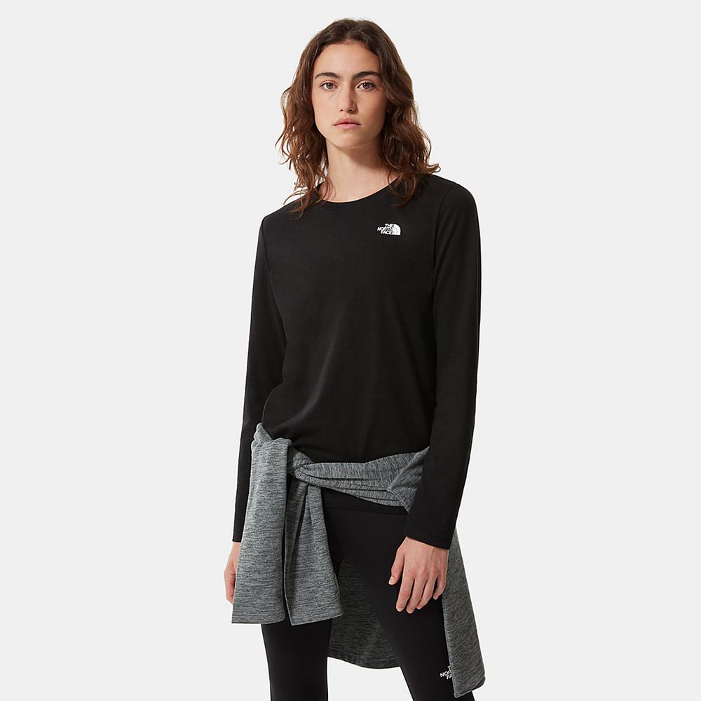 The North Face Long Sleeve Womens Australia - The North Face Seasonal Long-Sleeve Black Running & Tr